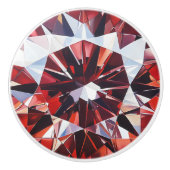 Red Crystal Diamond Patter Keramische Knop (Voorkant)