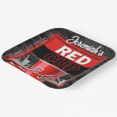 Red Cup Club | Flyer Style Grunge Birthday Papieren Bordje (Gebogen)
