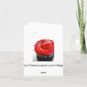 Red Cupcake photo Bonne carte d'anniversaire (Dos)