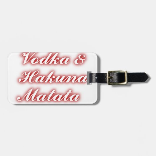 Red Cupcakes Vodka Hakuna Matata FUNNY. Bagagelabel (Voorkant horizontaal)