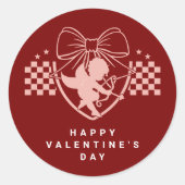 Red Cupid Singles Valentijnsdagfeest Ronde Sticker (Voorkant)
