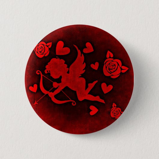 Red Cupido Ronde Button 5,7 Cm (Voorkant)