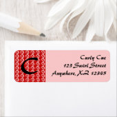 Red Curl Pattern Etiket (Insitu)