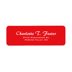 Red Curve Brush Script Elegant Minimalistisch Mode Etiket