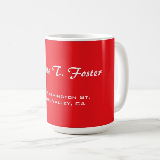 Red Curve Brush Script Elegant Minimalistisch Mode Koffiemok (Voorkant rechts)