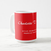 Red Curve Brush Script Elegant Minimalistisch Mode Koffiemok (Voorkant links)