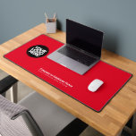 Red | Custom Business Logo Name, Slogan<br><div class="desc">Create your own company workspace branded decoration with our ergonomic Red Business Company Logo Desk Mat. This stylish, modern and professional desk mat allows you to personalize your boss, coworker or employee office in a unique way. Add corporate logo, name, profession, website, slogan, social media or any personalized text. A...</div>