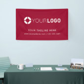 Red Custom Company Logo Event displays Spandoek (Beurs)