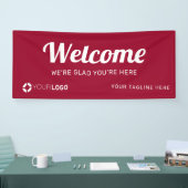 Red Custom Company Logo Welkom Spandoek (Beurs)
