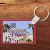 Red Custom Las Vegas Nevada Welkomstbord Sleutelhanger (Voorkant)