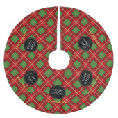 Red Custom Logo Company Business Plaid Tartan Kerstboom Rok (Voorkant)