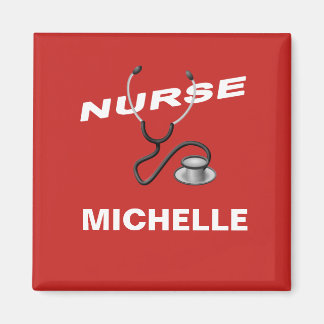 RED Custom Nurse Name Magneet