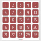 Red Customizable Square Number Stickers  (Vel)