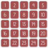 Red Customizable Square Number Stickers  (Devant)