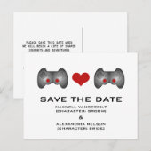 Red Cute Gamer Enregistrer la carte postale Date (Devant / Derrière)