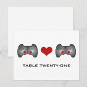 Red Cute Gamer Numéro de table Carte postale (Devant / Derrière)