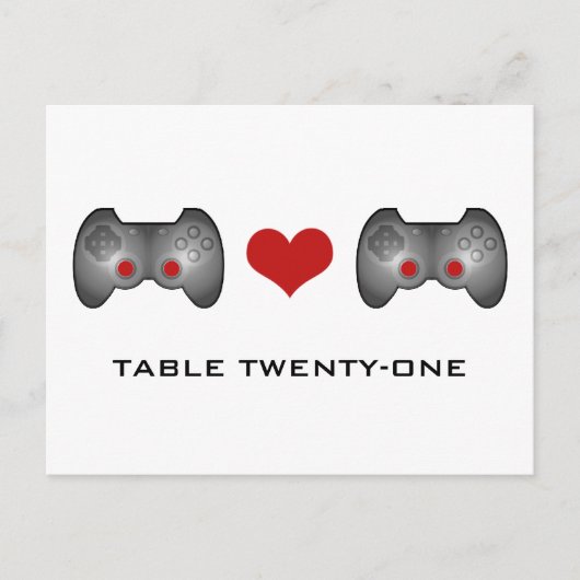 Red Cute Gamer Numéro de table Carte postale (Devant)
