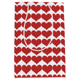 Red Cute Hearts Patroon Gift Bag Medium Cadeauzakje