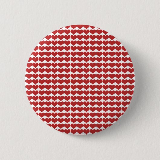 Red Cute Hearts Pattern Button (Voorkant)