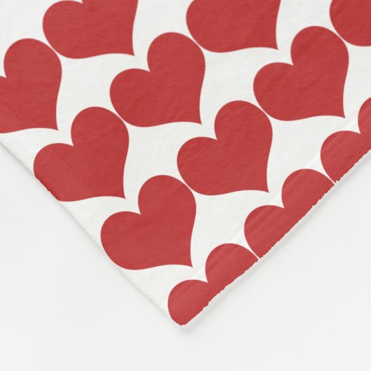 Red Cute Hearts Pattern Fleece Blanket (Hoek)