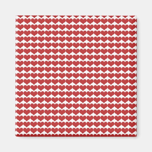 Red Cute Hearts Pattern Magnet Magneet (Voorkant)