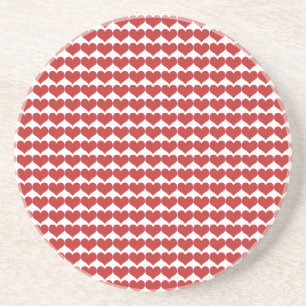 Red Cute Hearts Pattern Onderzetter