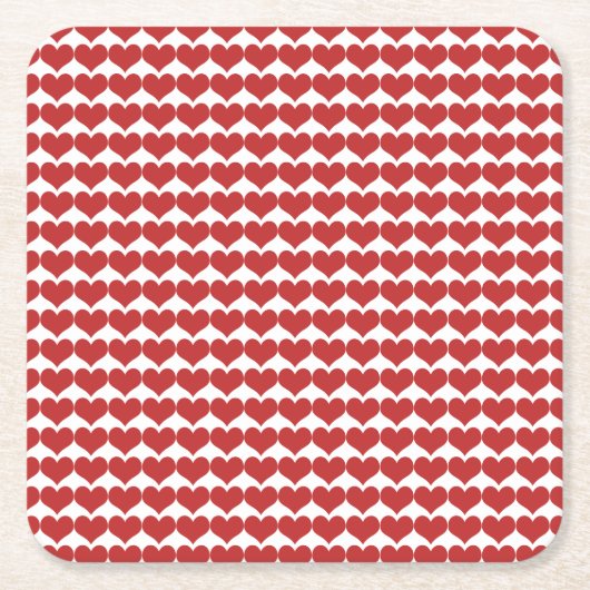 Red Cute Hearts Pattern Onderzetter (Voorkant)