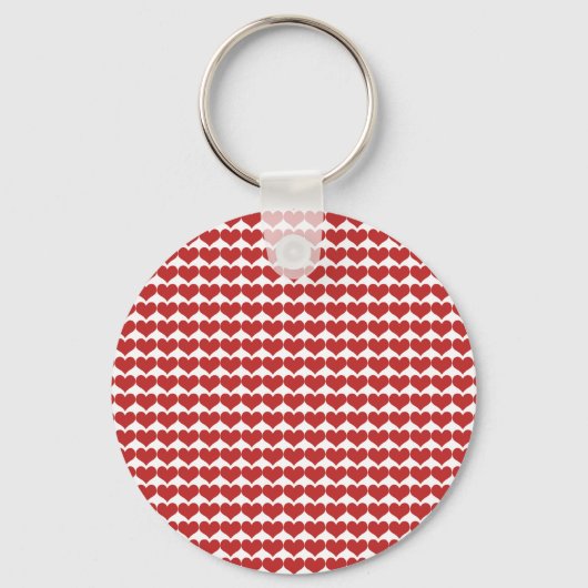 Red Cute Hearts Pattern Sleutelhanger (Voorkant)