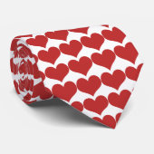 Red Cute Hearts Pattern Stropdas (Opgerold)
