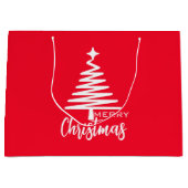 Red Cute moderne Joyeux sac cadeau d'arbre de Noël (Devant)