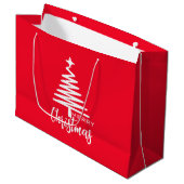 Red Cute moderne Joyeux sac cadeau d'arbre de Noël (Devant Angle)
