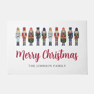 Red Cute Nutcracker Merry kerst Deurmat