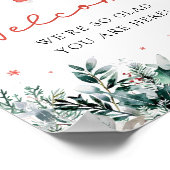 Red Cute Père Noël Baby Christmas Shower Affiche d (Coin)