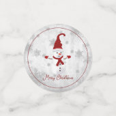 Red Cute Snowman Table Confetti (Petit recto)
