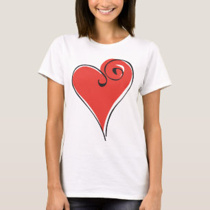 Red Cutout Heart Womens Shirt
