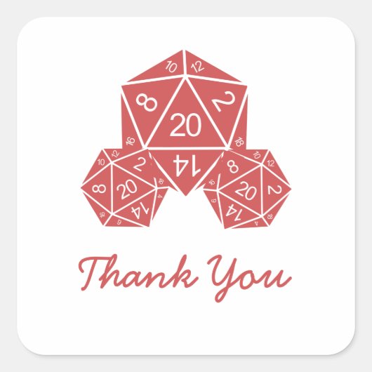 Red D20-desktop - Hartelijk dank, Stickers (Voorkant)
