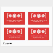 Red D20 Dice Gamer Wedding Stickers (Vel)
