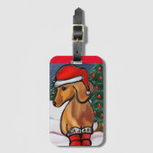 Red Dachshund Bagagelabel (Voorkant (verticaal))