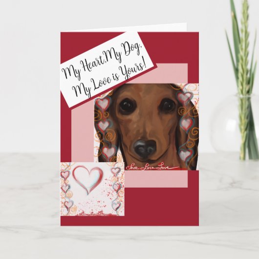 Red Dachshund Bedankkaart (Voorkant)