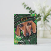 RED DACHSHUND BRIEFKAART (Staand voorkant)