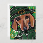 RED DACHSHUND BRIEFKAART (Voorkant / Achterkant)