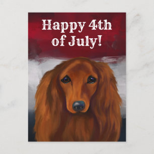 RED DACHSHUND BRIEFKAART