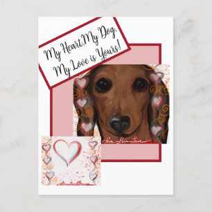 Red Dachshund Briefkaart