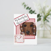 Red Dachshund Briefkaart (Staand voorkant)
