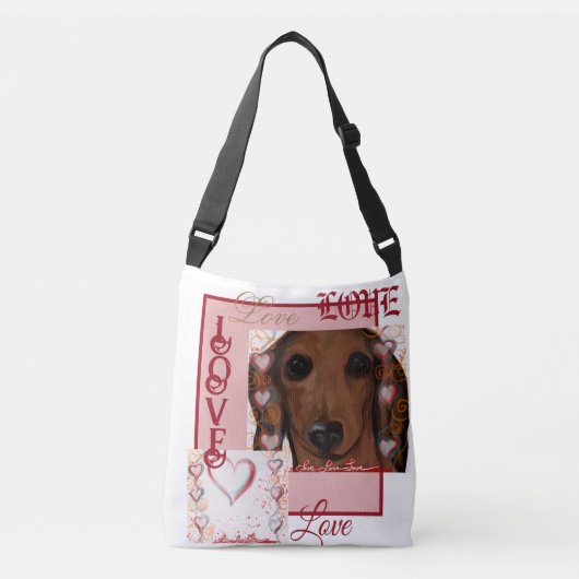Red Dachshund Crossbody Tas (Voorkant)