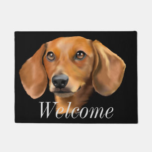 Red Dachshund Dog Deurmat