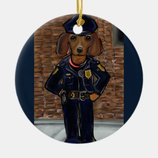 Red Dachshund Keramisch Ornament (Voorkant)