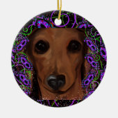 Red Dachshund Keramisch Ornament (Voorkant)