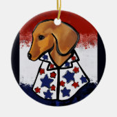 Red Dachshund Keramisch Ornament (Voorkant)