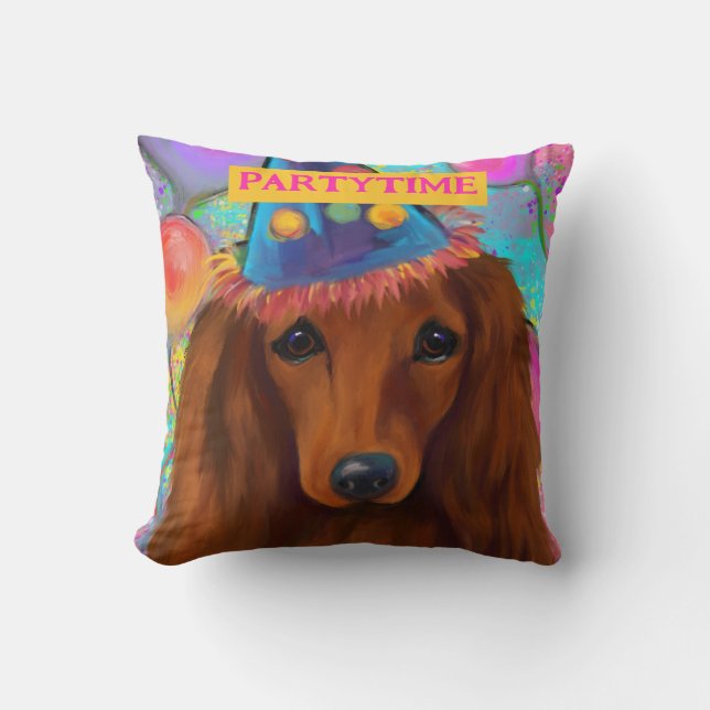 RED DACHSHUND KUSSEN (Voorkant)